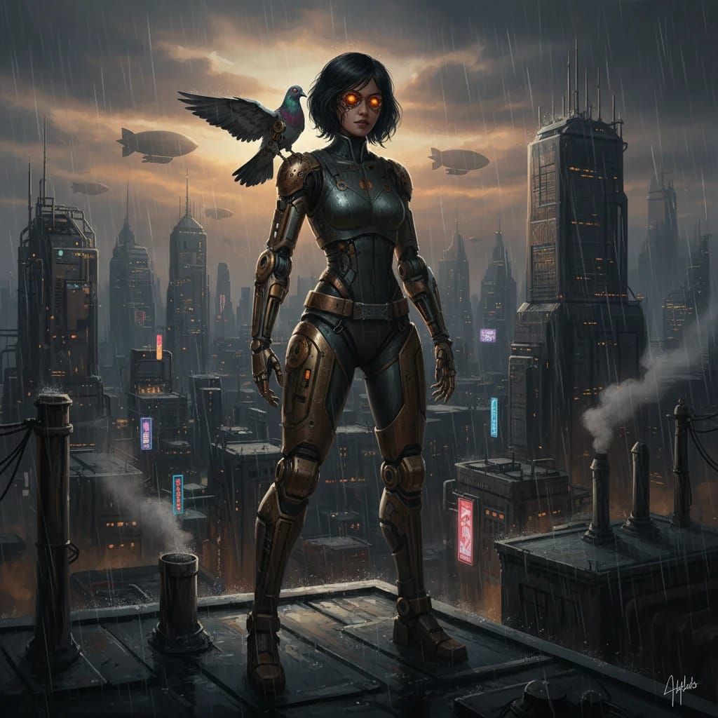 Cyborg me and my pigeon