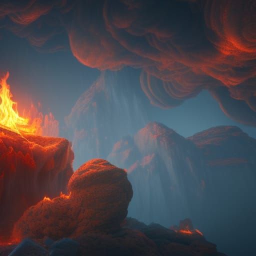 Fiery cave