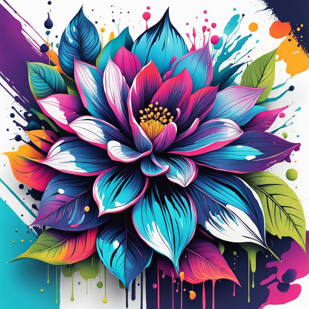 Botanical flower drawing