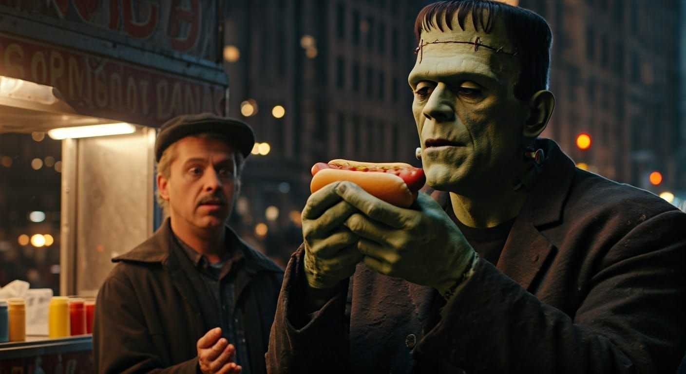 His First Hot Dog  by @Doctor Mortose