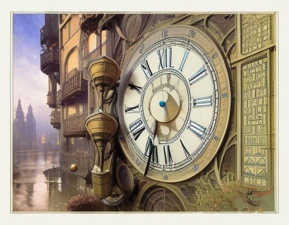clock, art nouveau a masterpiece, 8k resolution, dark fantas...
