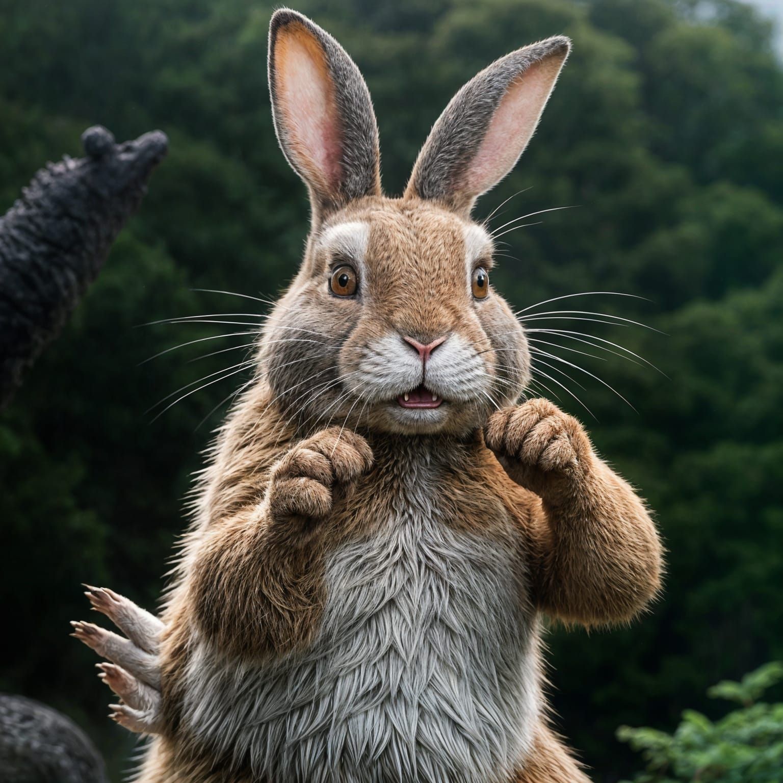 An old strong ex marine rabbit. Facing Godzilla and calling it to a ...