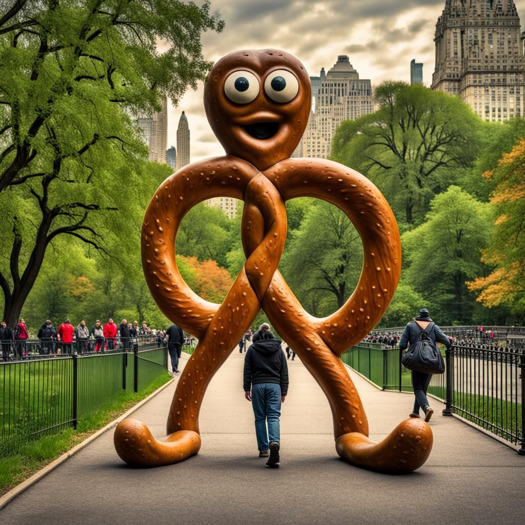 mr Pretzel in Central Park - AI Generated Artwork - NightCafe Creator