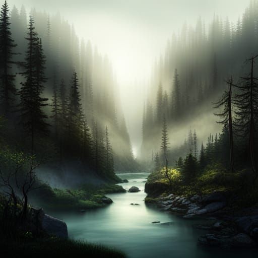 Foggy forest  by @ElNinoGaryArt