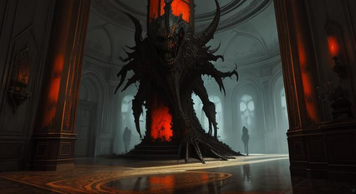 alien-hotel: die lobby,türkis,orange,bronze ,rot