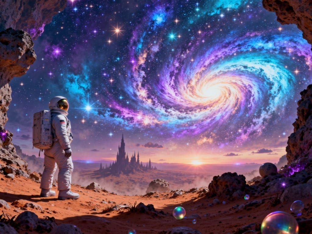 An astronaut discovers a pocket dimension inside a geodesic dome on a barren planet. Inside, gravity shifts erratically, and impossible land...