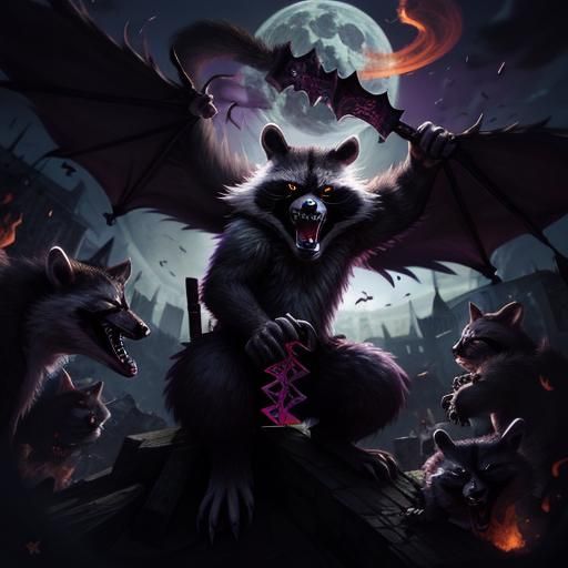 RacBatMad World Destroyer Laughing Summoner Of A Pack Of Racoons With ...