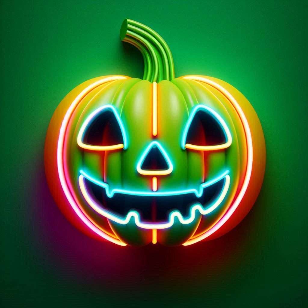 Neon Jack-O-Lantern 1
