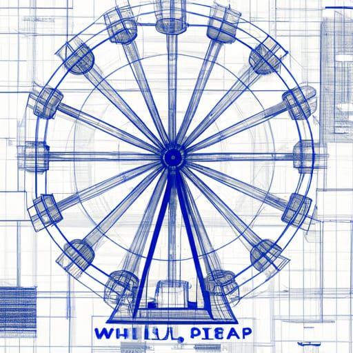 Blueprint ferris wheel - AI Generated Artwork - NightCafe Creator