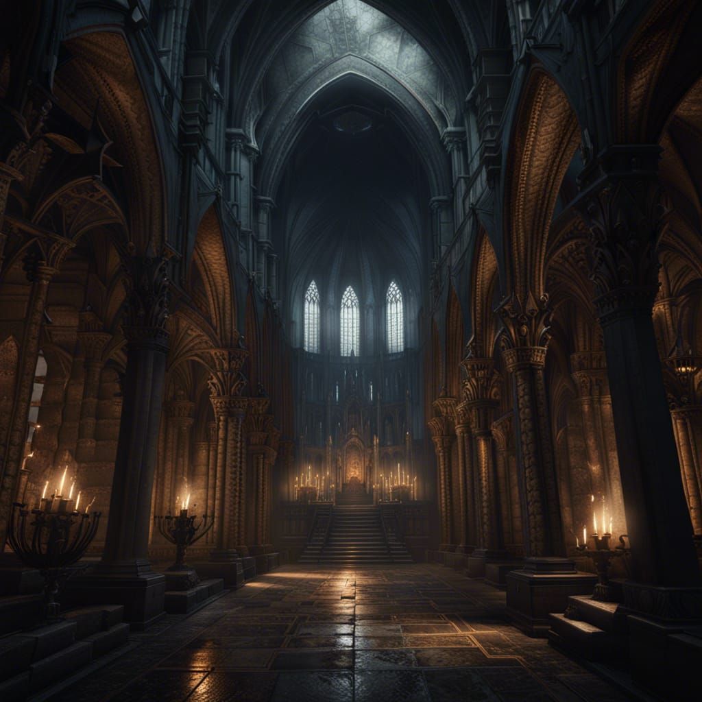 Gothic cathedral and catacombs   by @DarkGentlemanHellishCrusade