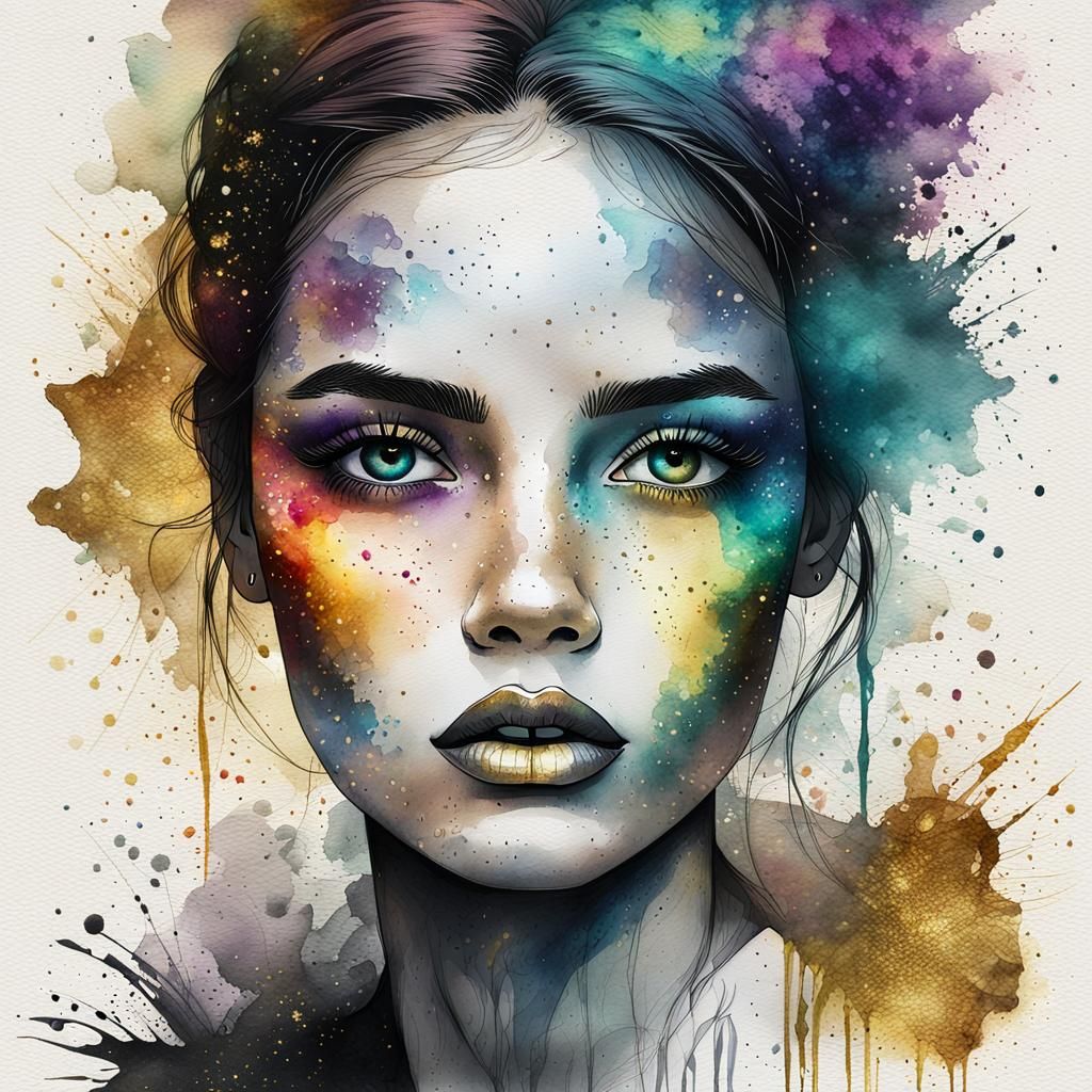 Portrait in Aquarell