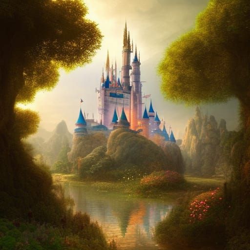 Disney castle - AI Generated Artwork - NightCafe Creator