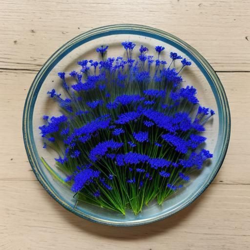 Dried blue wildflowers --ar 293:151