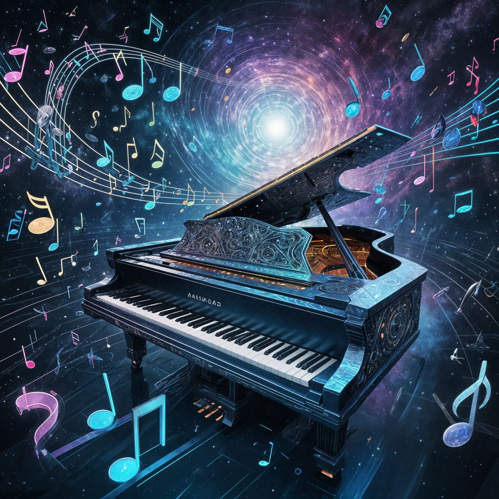 Music Notes In The Space