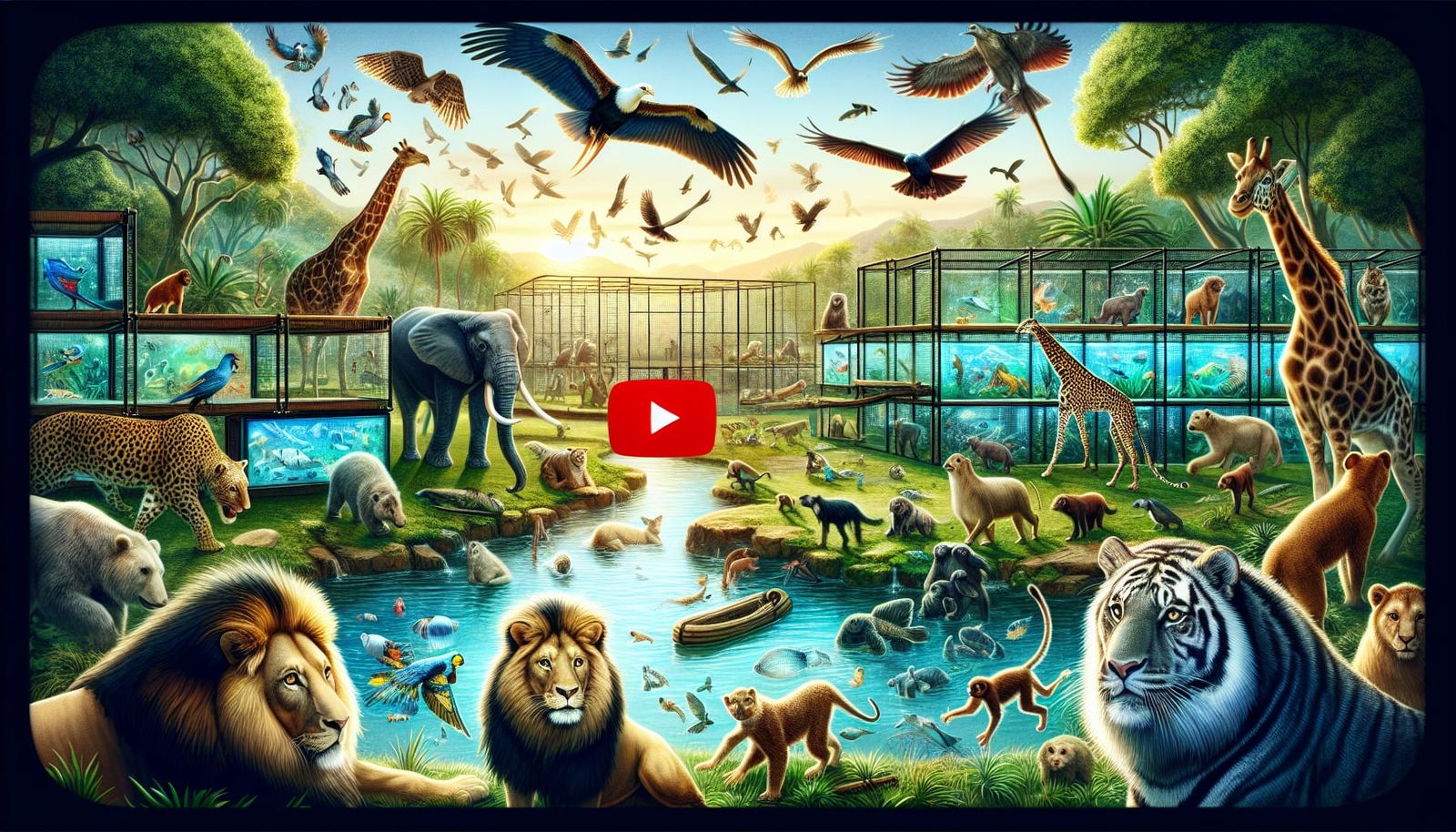 YouTube cover for a zoo channel, cinematic, realistic - AI Generated  Artwork - NightCafe Creator