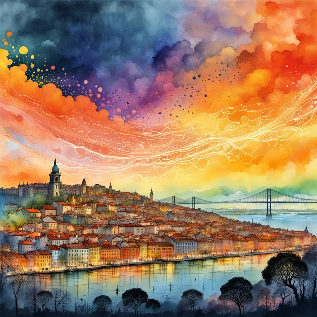 LISBON Cityscape Rainbow  by @JustBubu