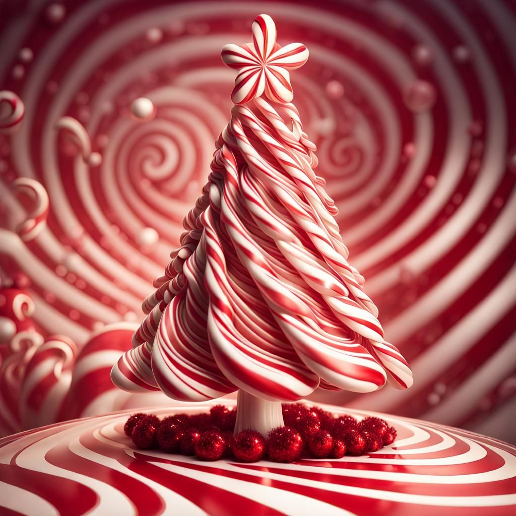 Candy Cane Swirl Christmas Tree   by @ReeNee