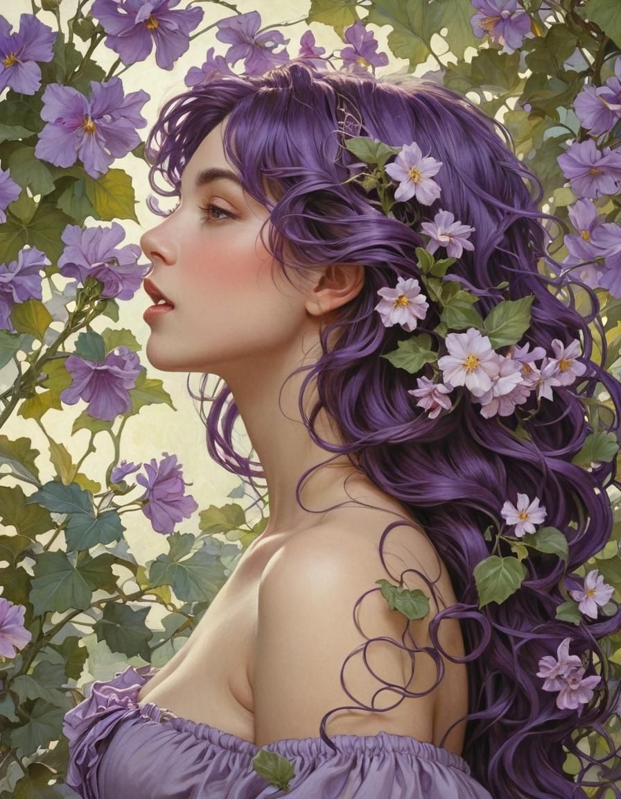 Bellflower Girl 3 AI Generated Artwork NightCafe Creator