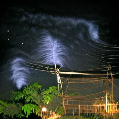 Static in the night sky as the humid air conducts the flow o...
