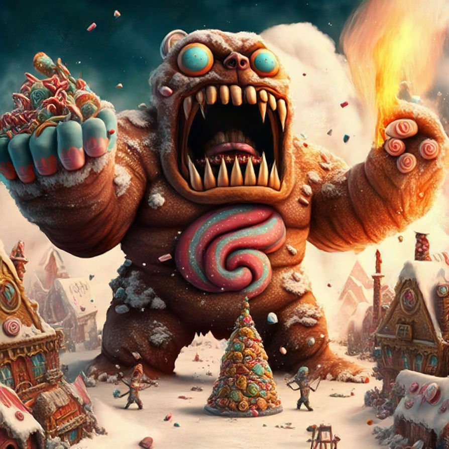 Gingerbread Monster Attacks Candy Village