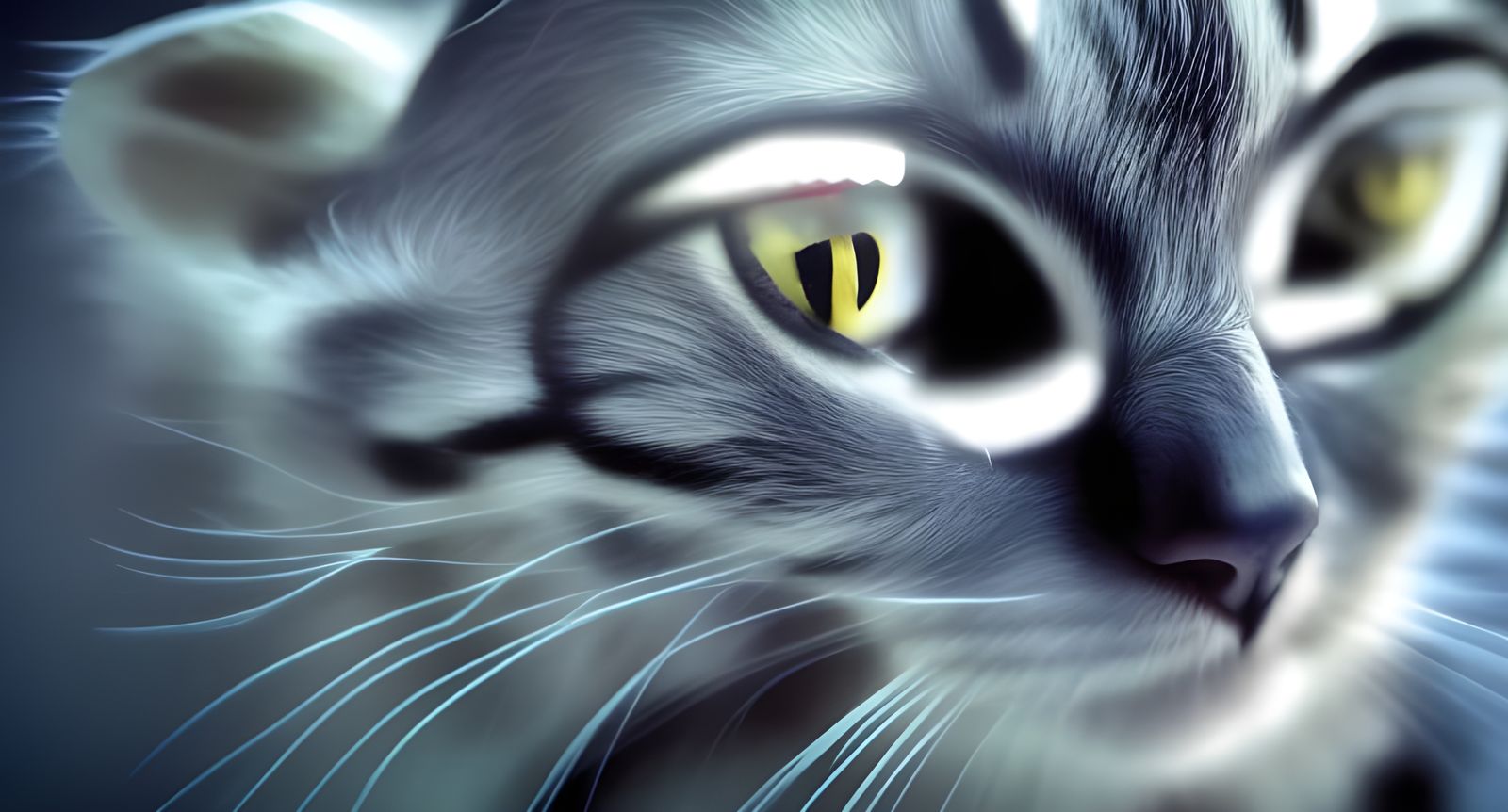Cat with crystal claws, sinister, delicate, striking, window...