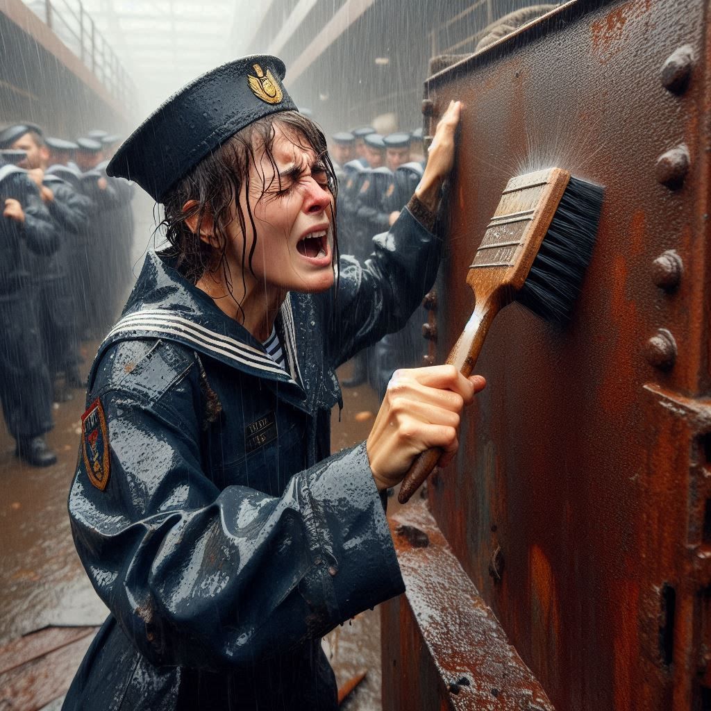 A futile rust removal attempt - Italian Navy (1)