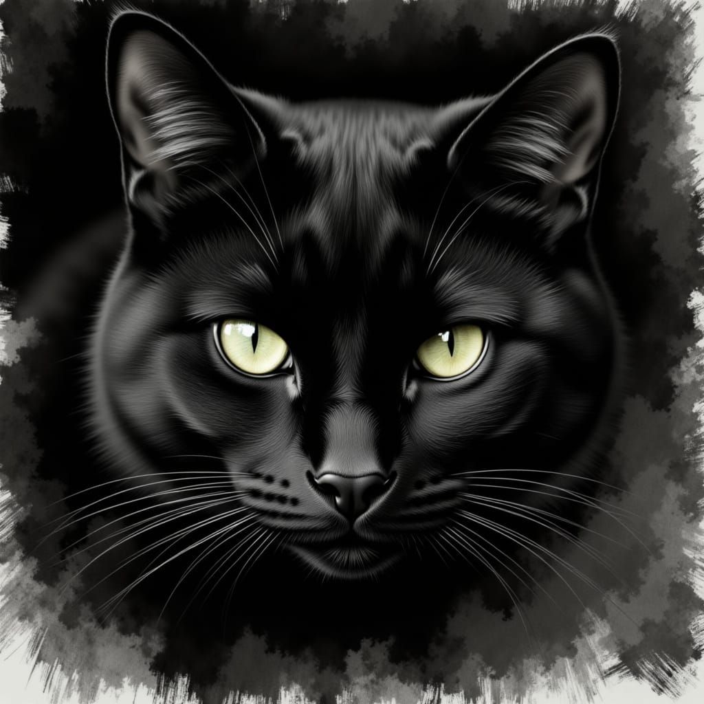 charcoal cat portrait <lora:Sveta II Charcoal:1.0>