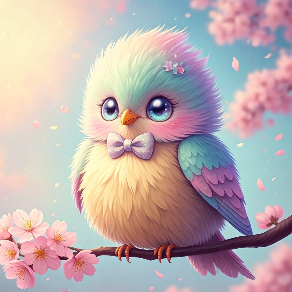 Pastel kawaii bird   by @ais