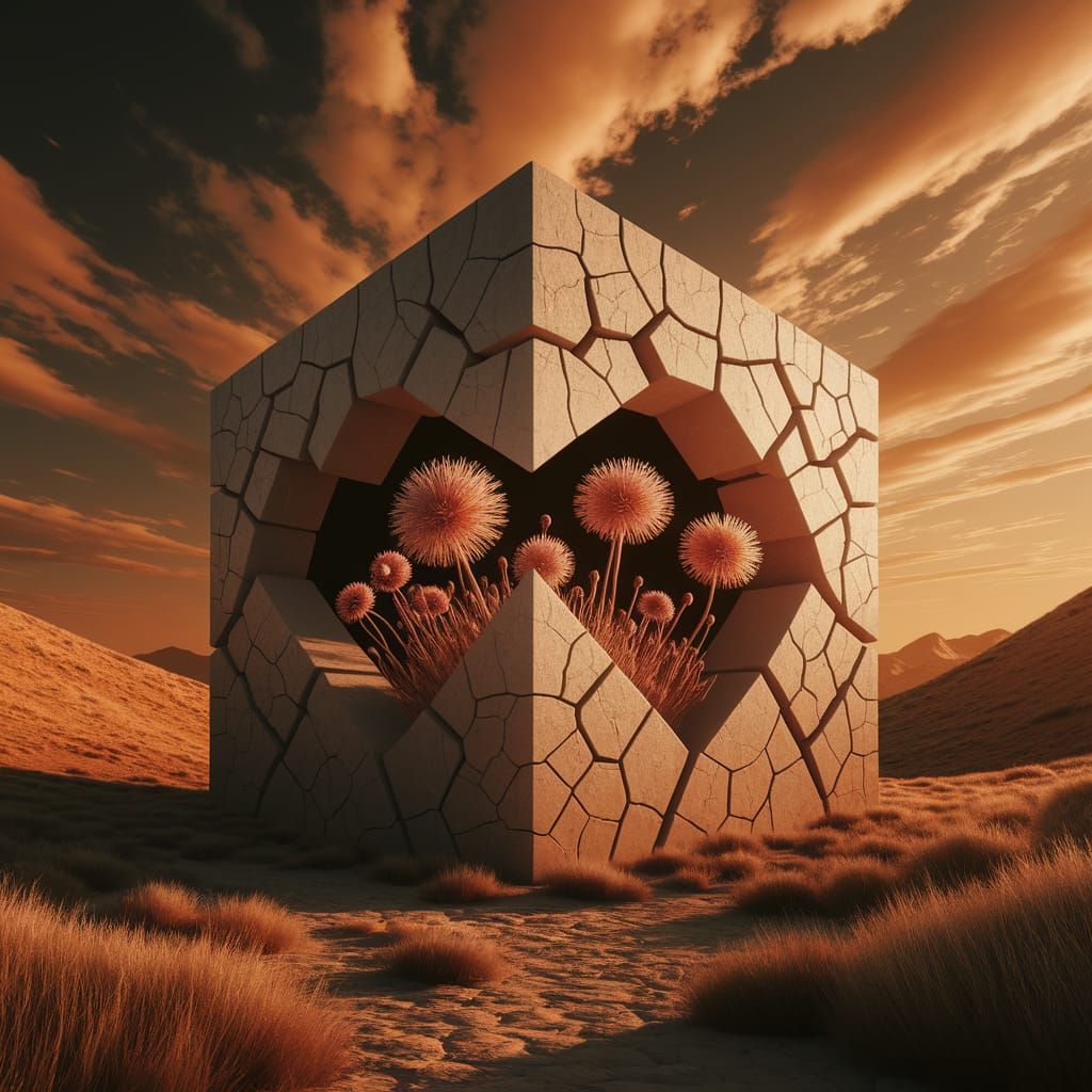 Cracked Cube   by @AlfredStephen