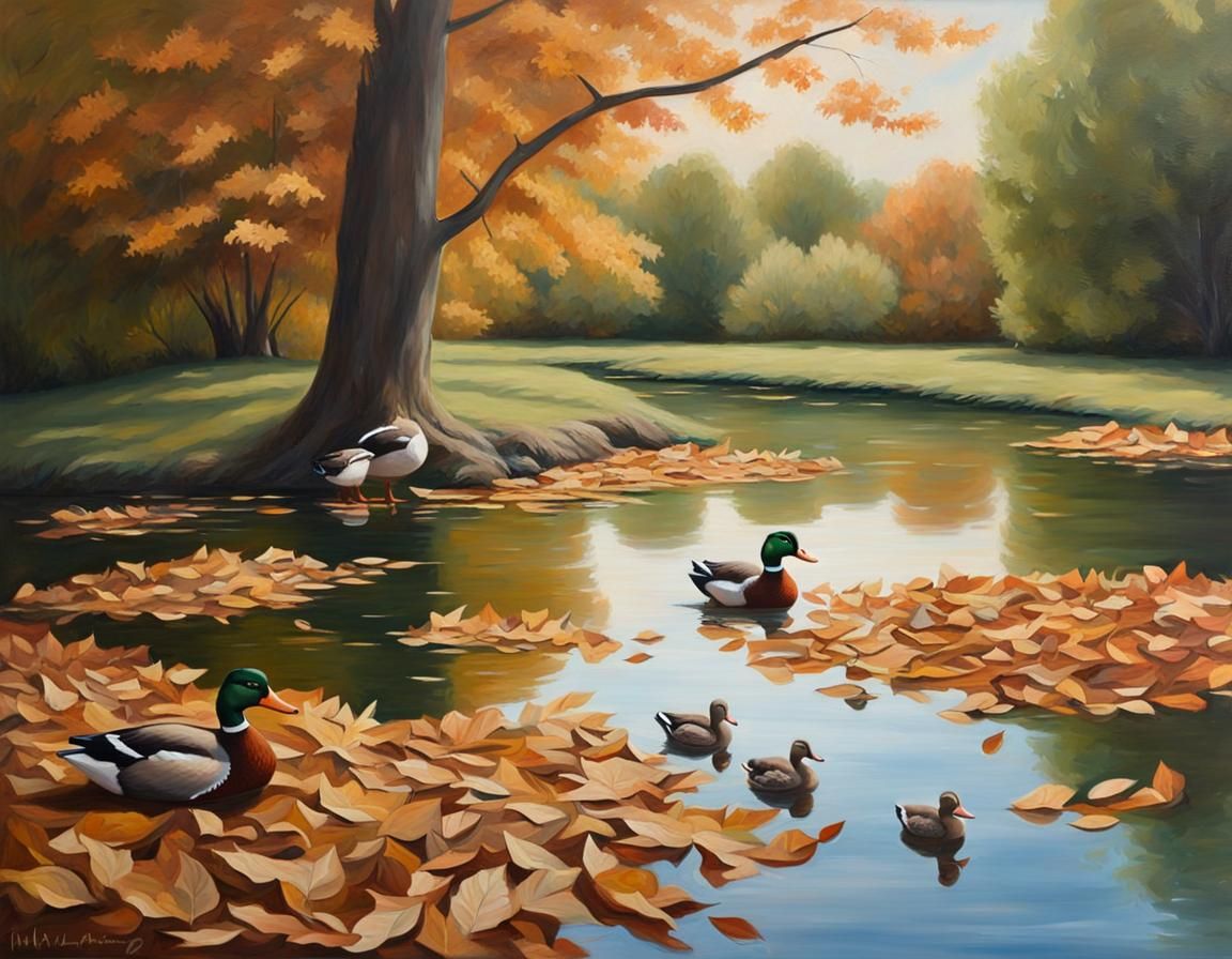 oil painting capturing the serene beauty of a tranquil count...