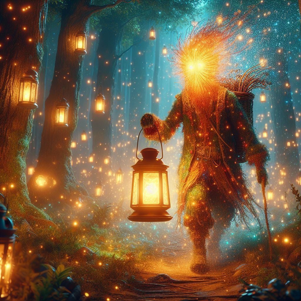 Man of Firein enchanted forest