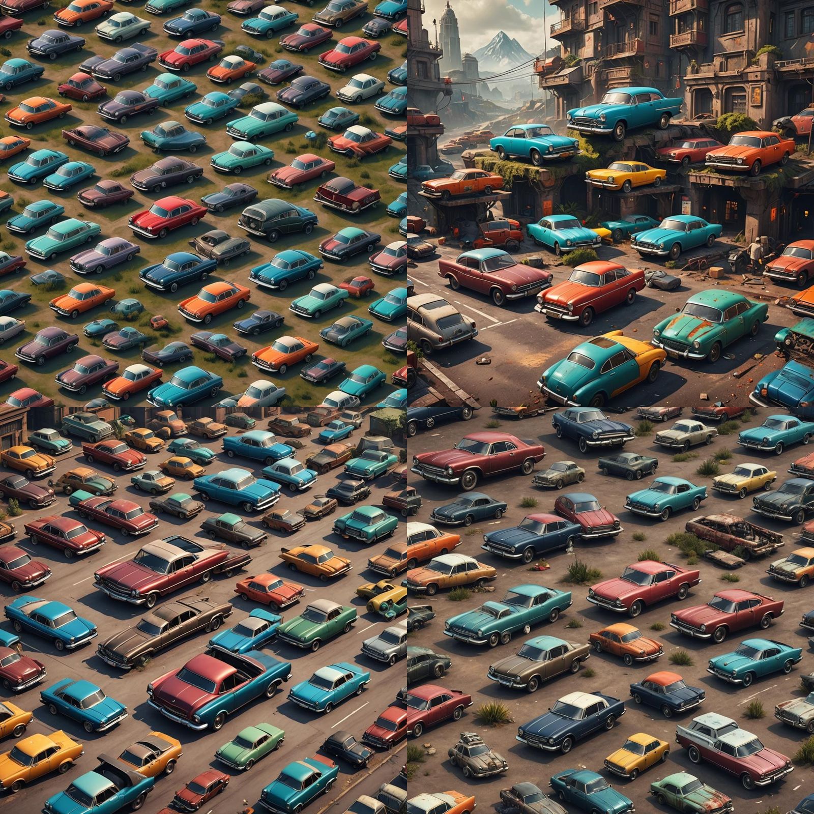 retro futristic cars made in 3050