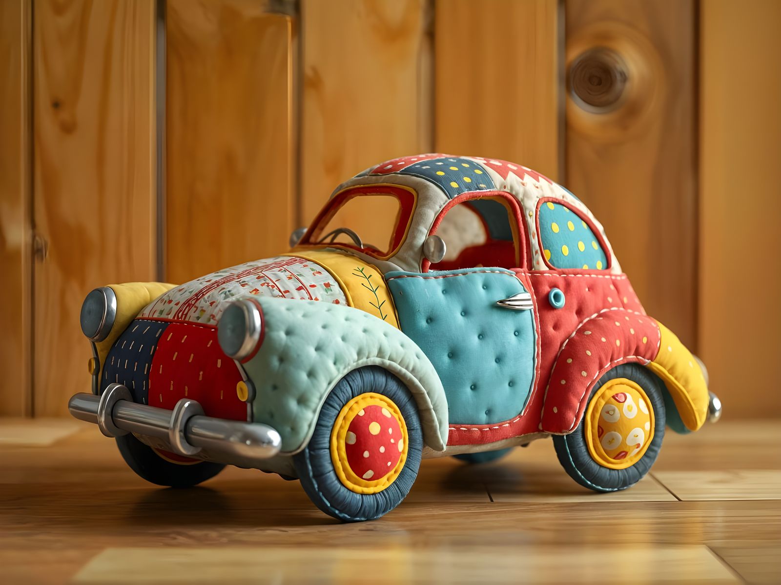 handmade fabric patchwork car plush  by @dma