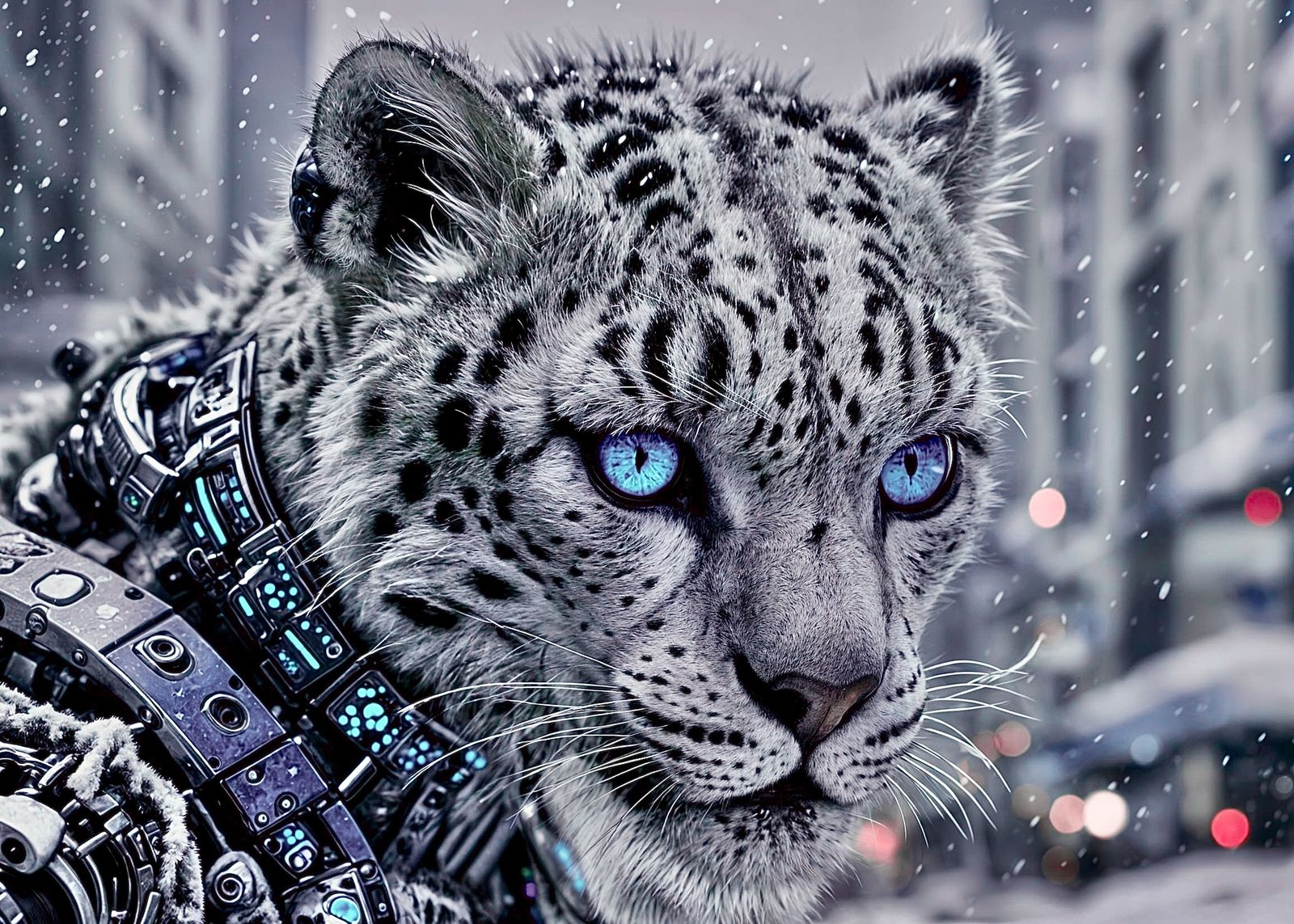 Snow leopard cyborg