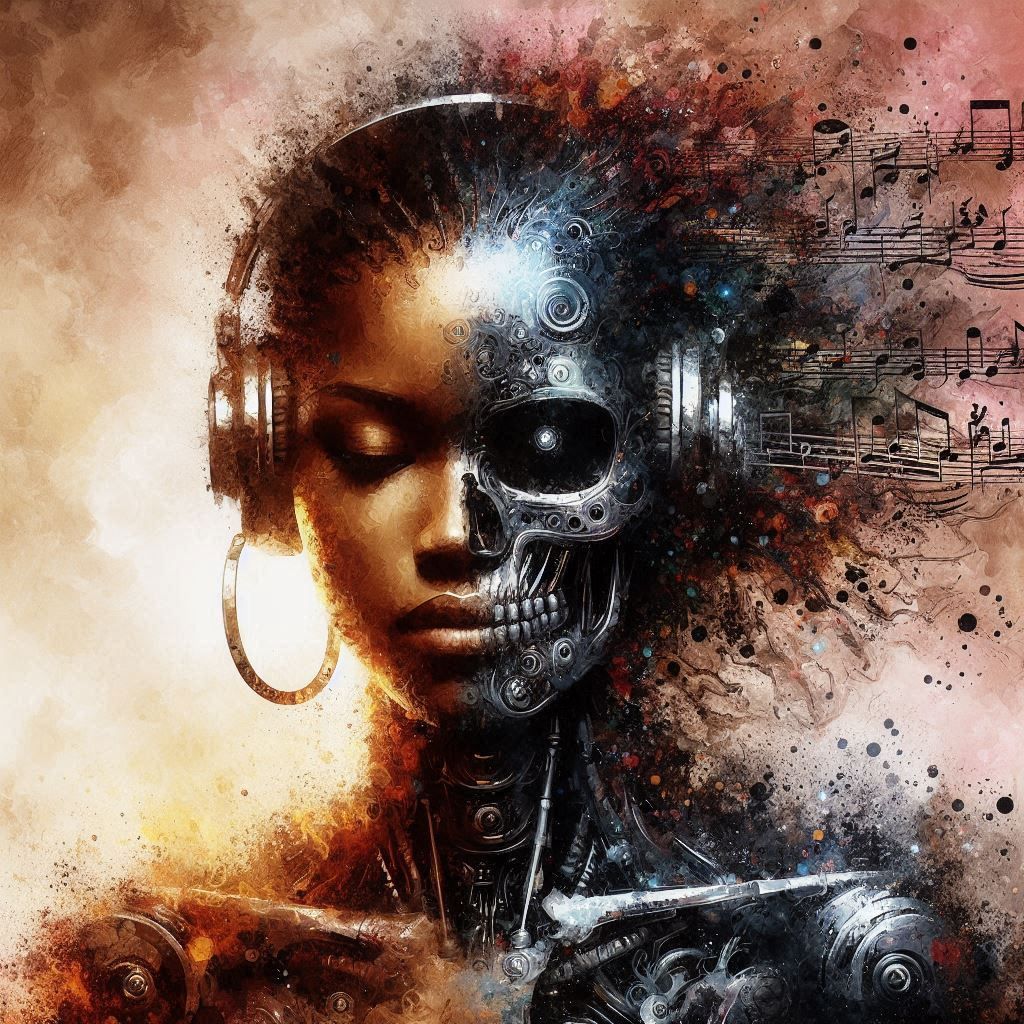 double exposure beautiful fantasy DALL-E 3 portrait landscape..