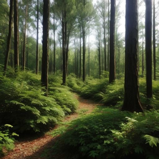 Lush Forest Scene Generated by AI
