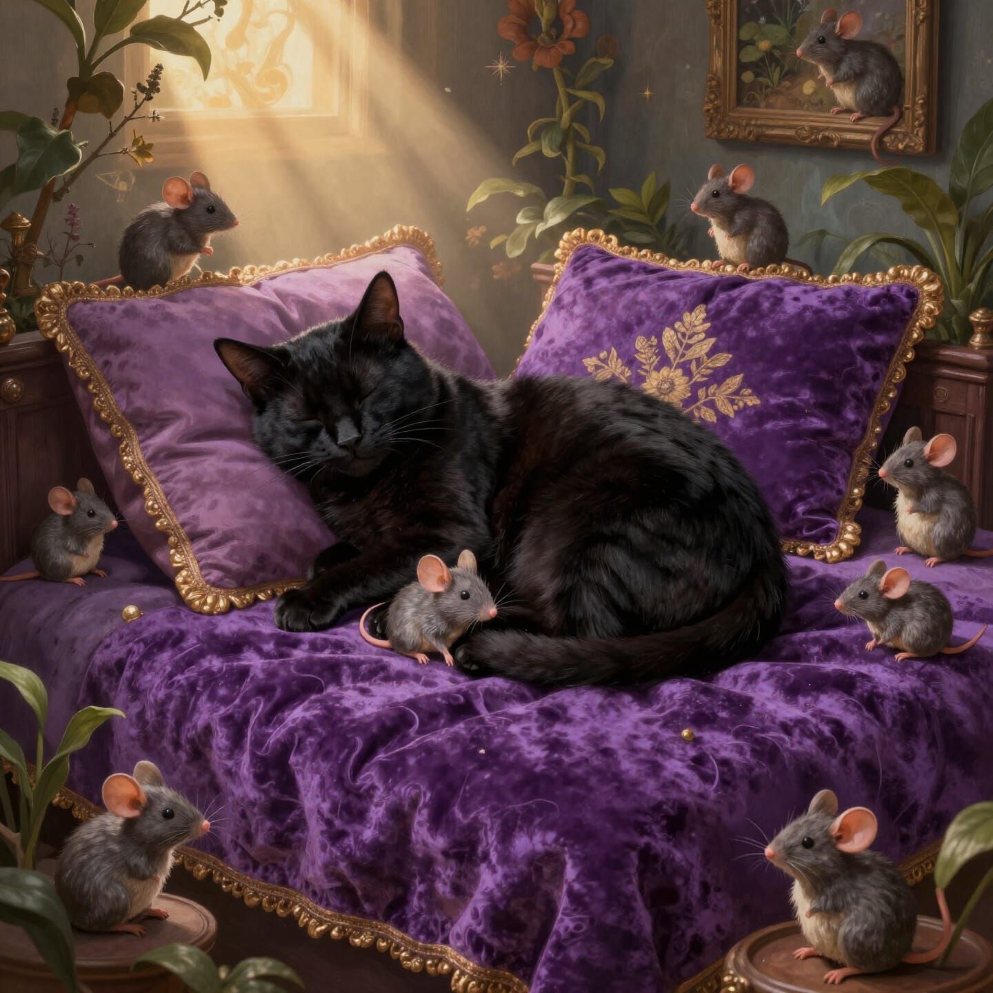 Cozy Purple Purr ✨😻💤  by @TimanazArt