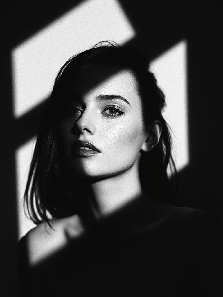 diagonal bw portrait