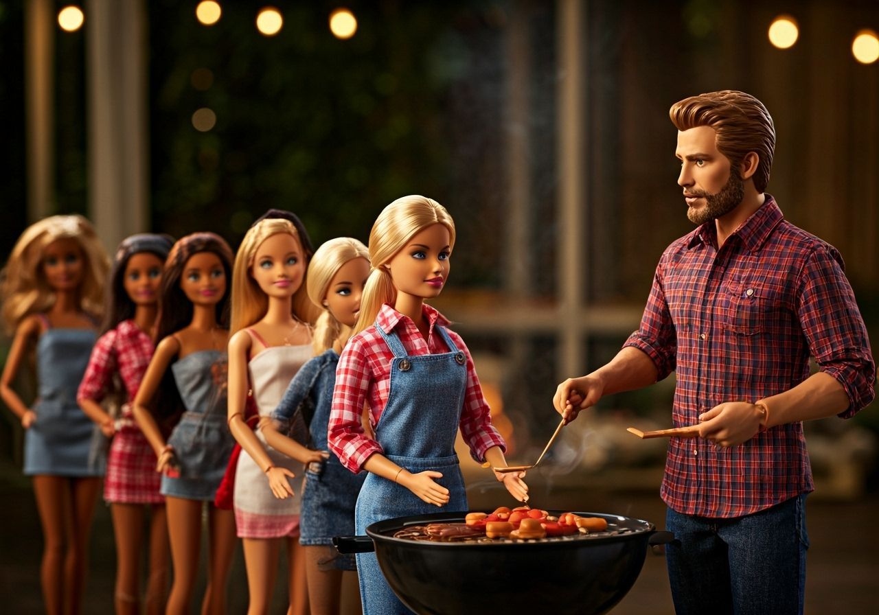 Barbie Queue  by @Simon Bridge