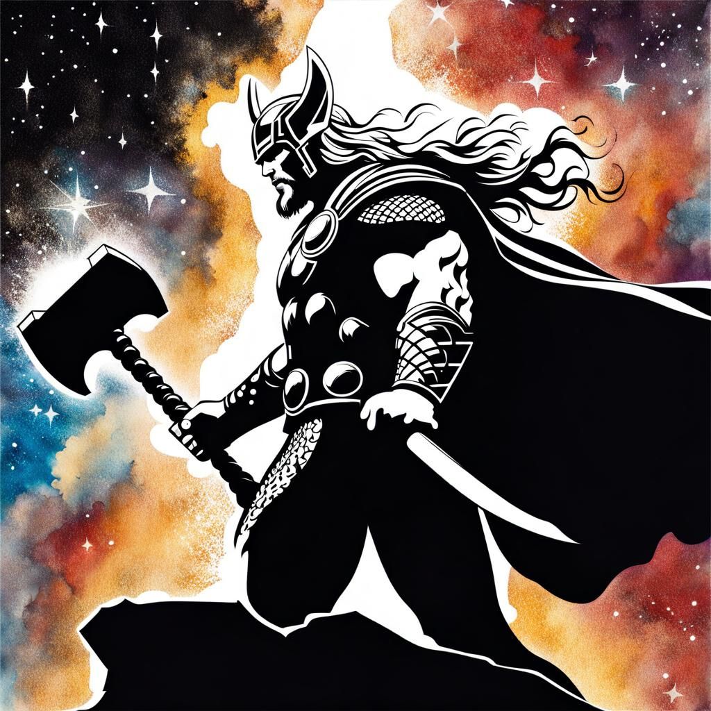 Heroes and Villains Thor (Retro) AI Generated Artwork NightCafe