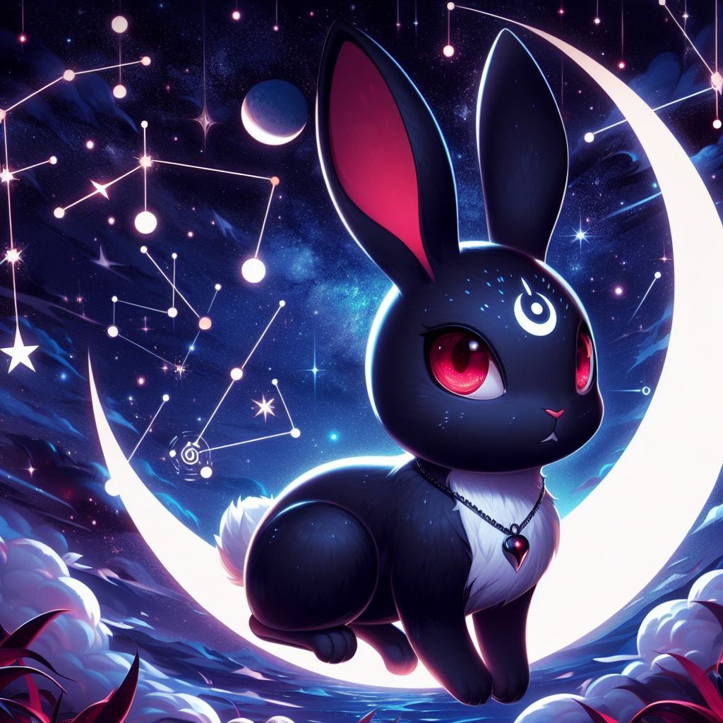 Black Rabbit on the moon