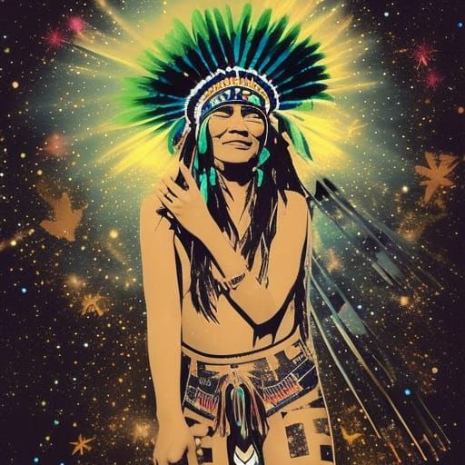 Glittering Native American beauty with a t-shirt that reads ...