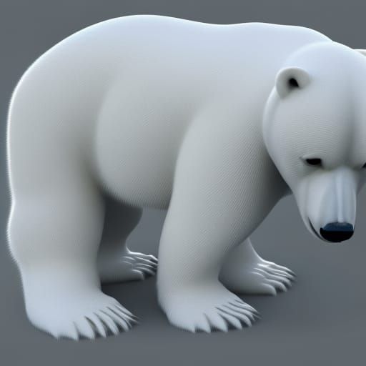 3d render of a cute polar bear, product design
