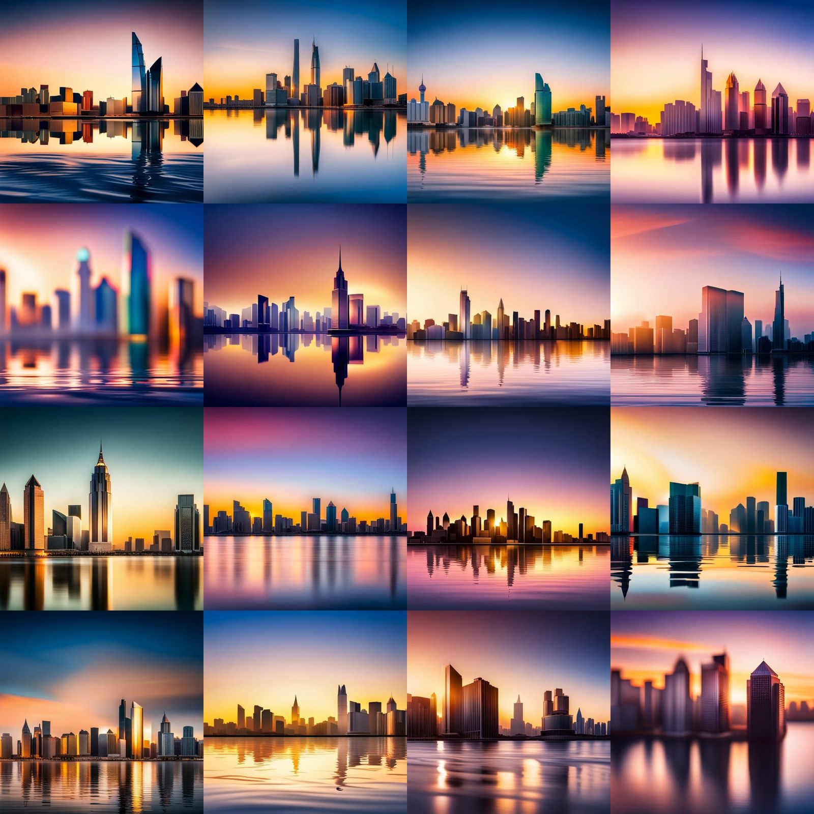 City skyline across the water