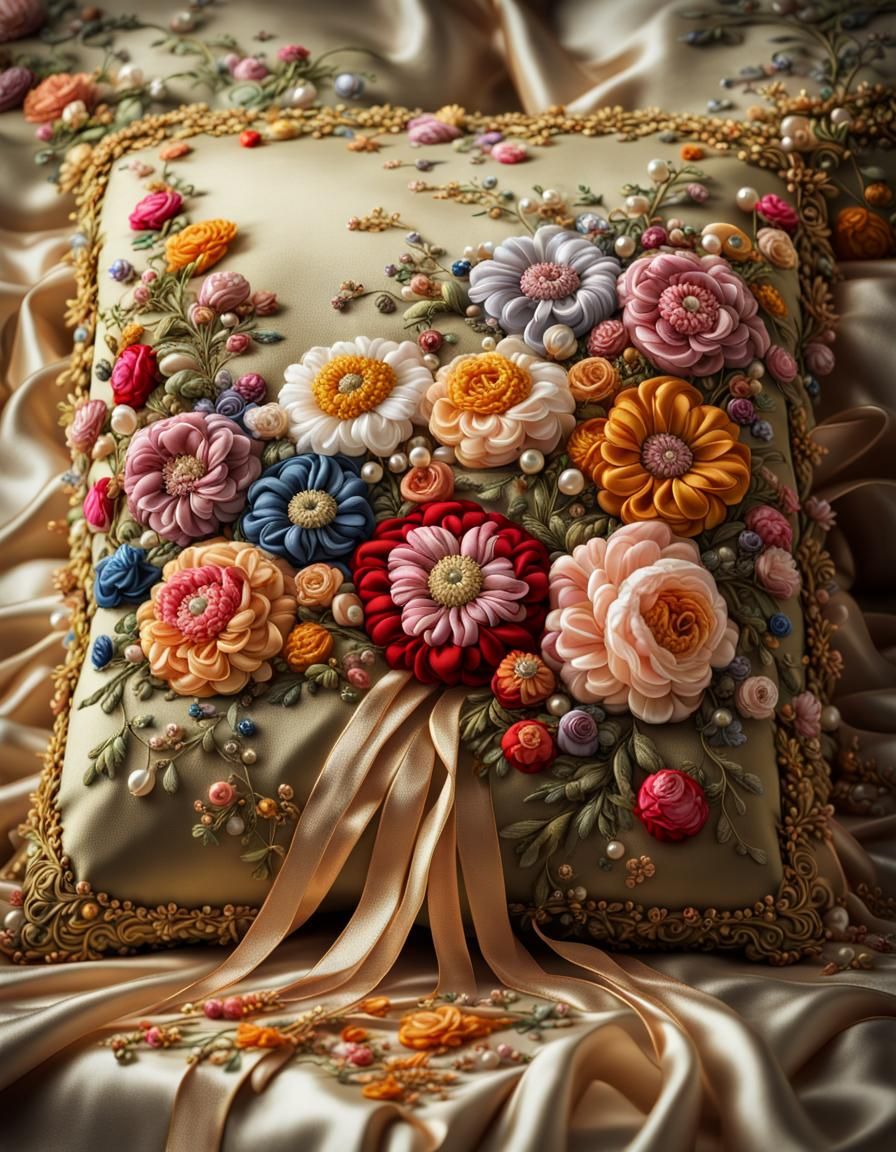 The art of ribbon embroidery   by @Lucy