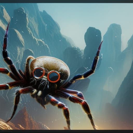 spider wearing sunglasses - AI Generated Artwork - NightCafe Creator