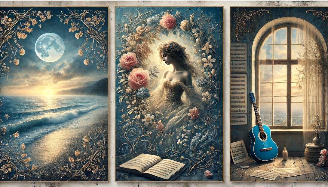 Triptych - beautifully depicting each scene with a harmoniou...