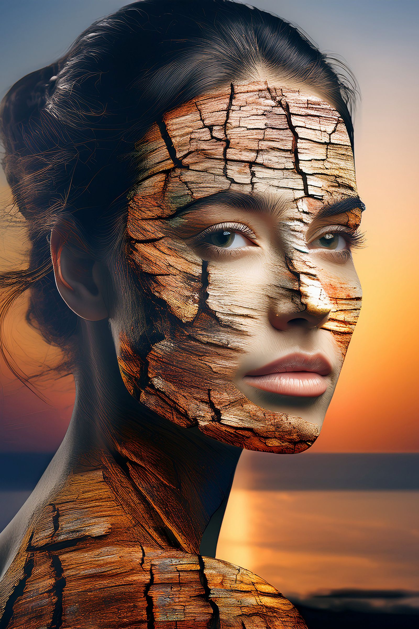 A portrait of a woman's face