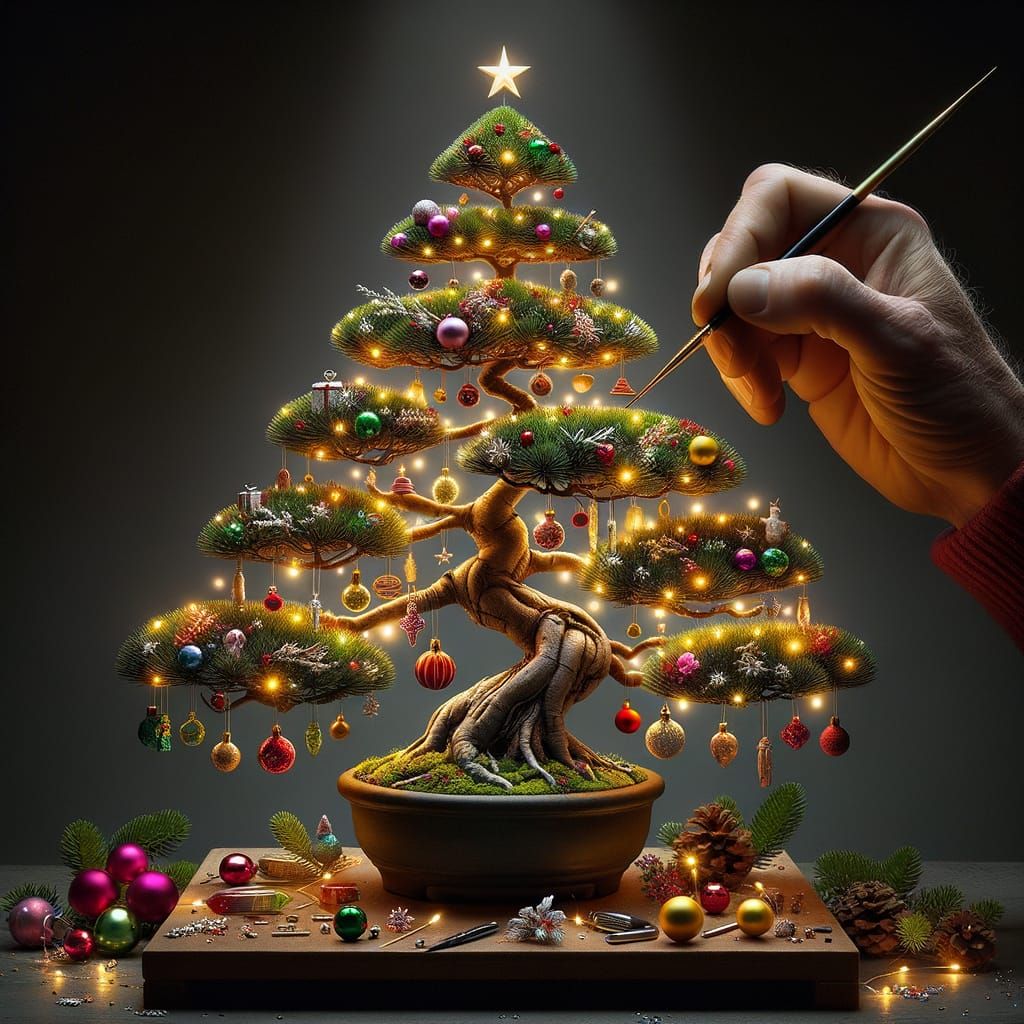 Bonsaï Christmas tree AI Generated Artwork NightCafe Creator