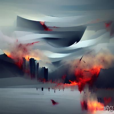 "Catharsis", abstract minimalist matte painting